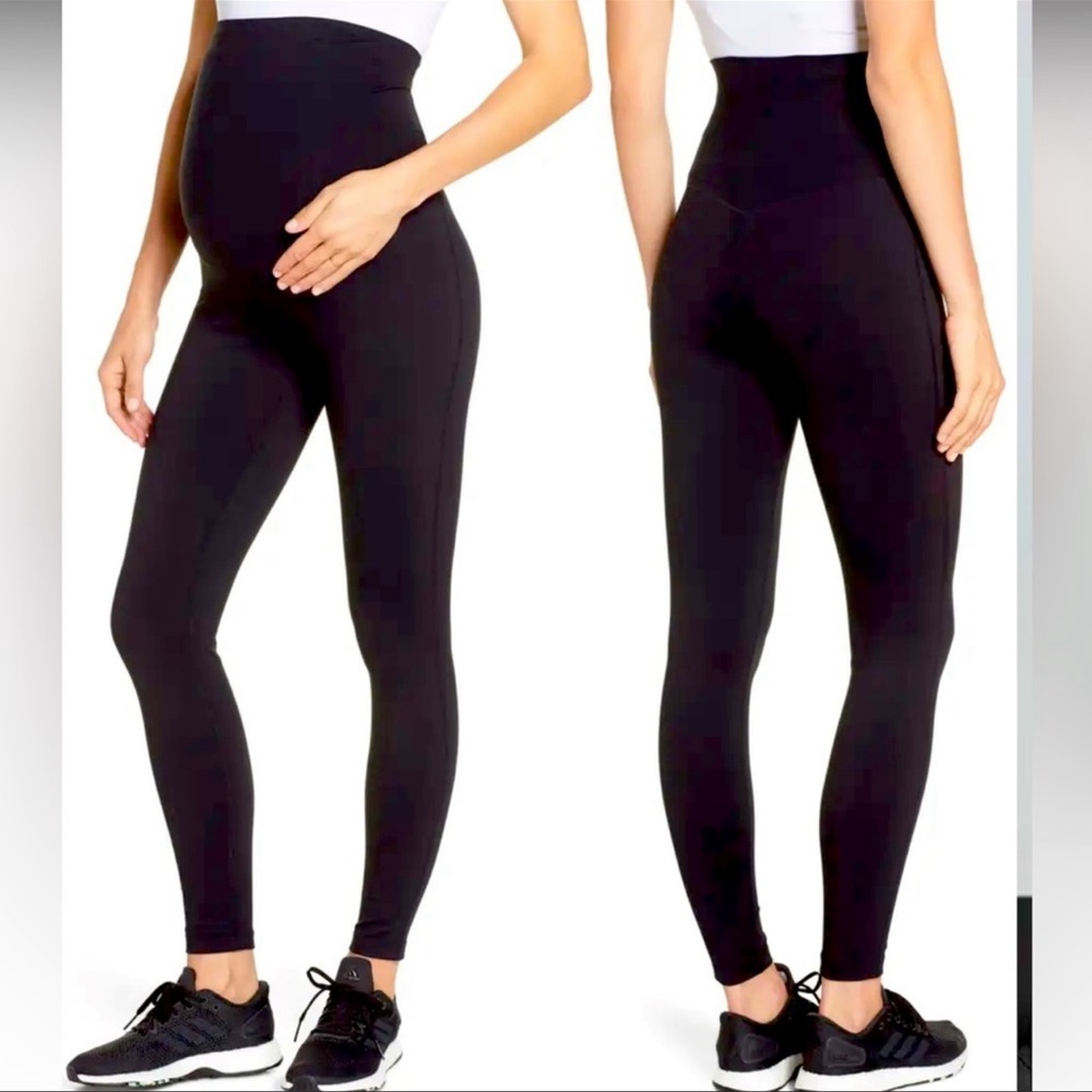 Zella Live In Maternity Ankle Leggings medium athletic over the belly black